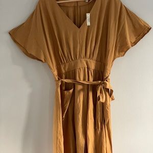 Madewell linen blend midi dress